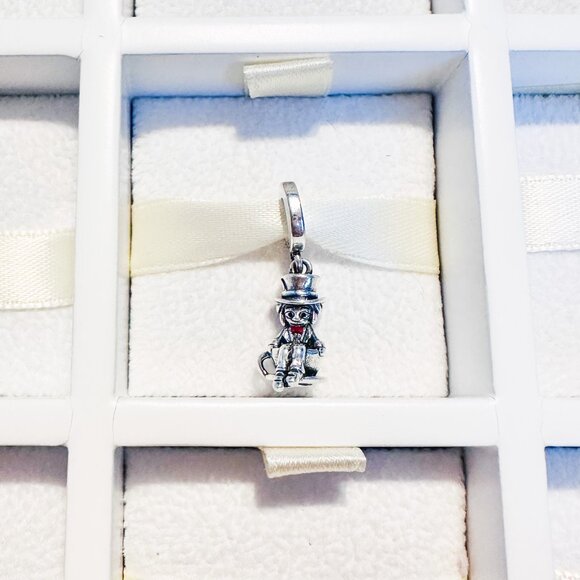 925 Sterling Silver Alice In Wonderland Mad Hatter Dangle Charm Fits Pandora - Picture 8 of 8